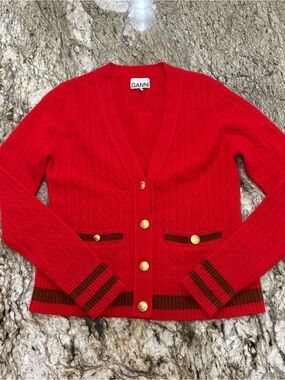 GANNI Wool Cardigan
